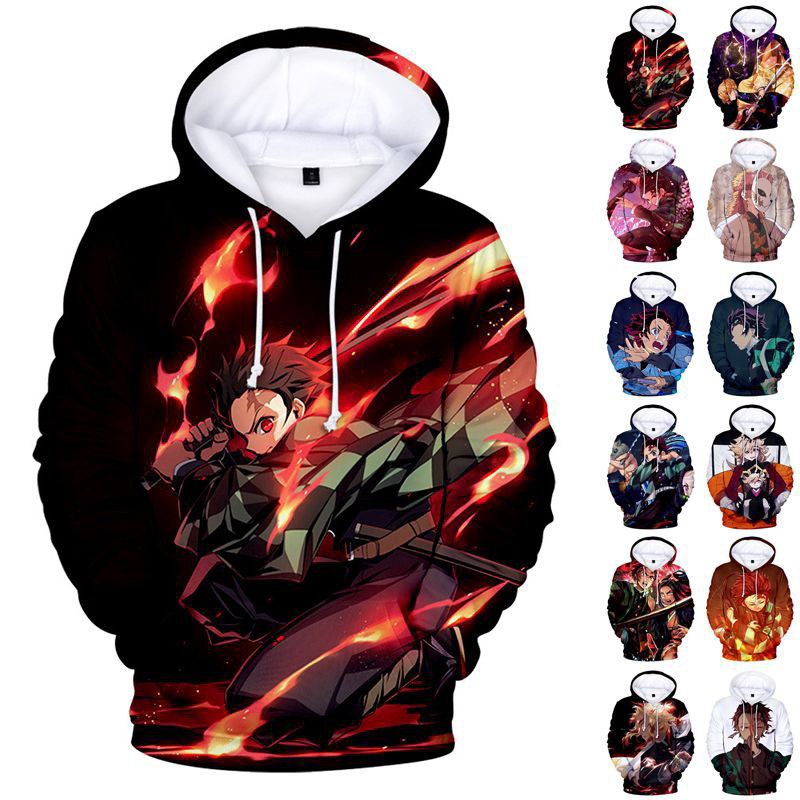 Áo Hoodie In Họa Tiết 3D Hóa Trang Nhân Vật Anime Demon Slayer:Kimetsu No Yaiba