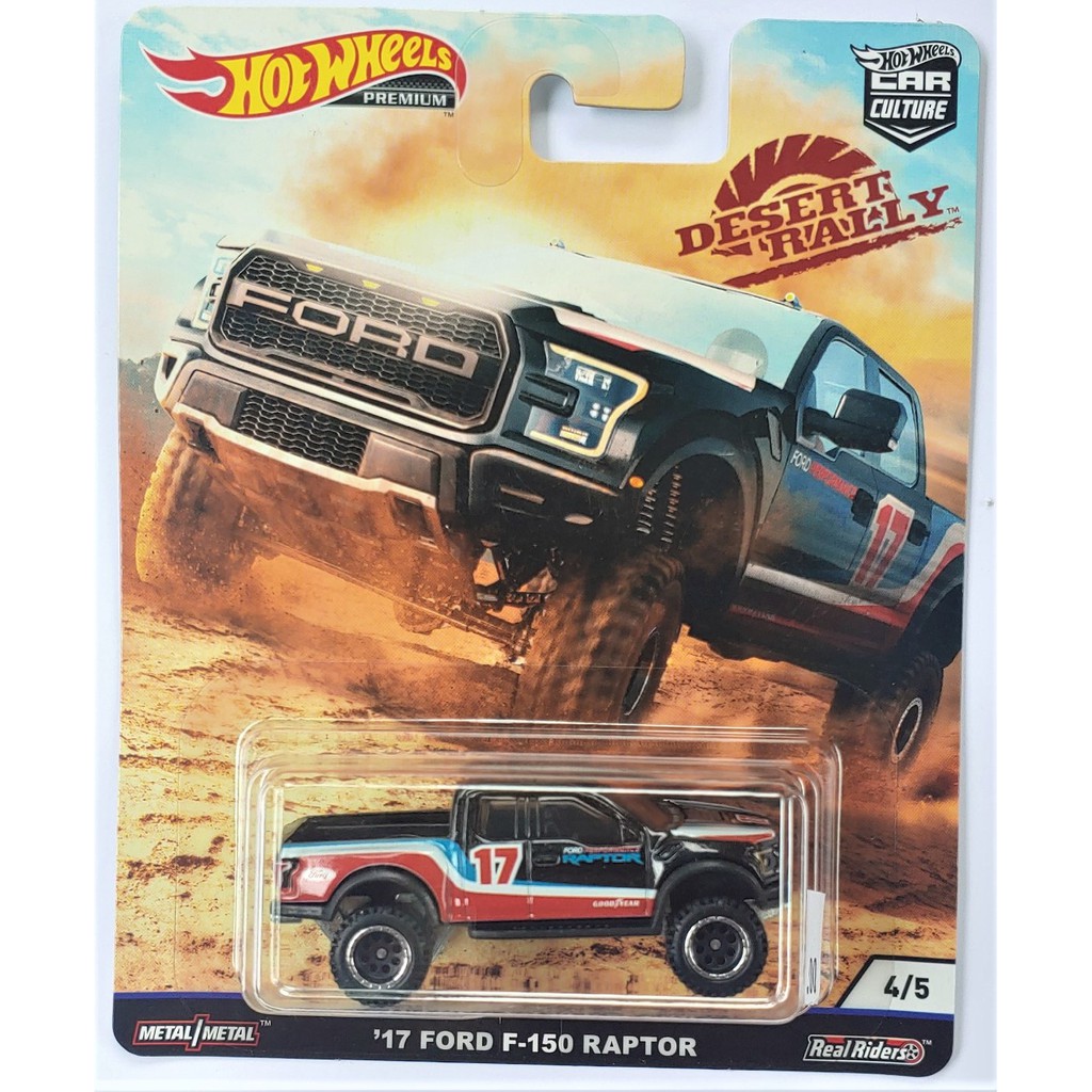 Xe mô hình tỉ lệ 1:64 Hot Wheels bánh cao su '17 Ford F-150 Raptor