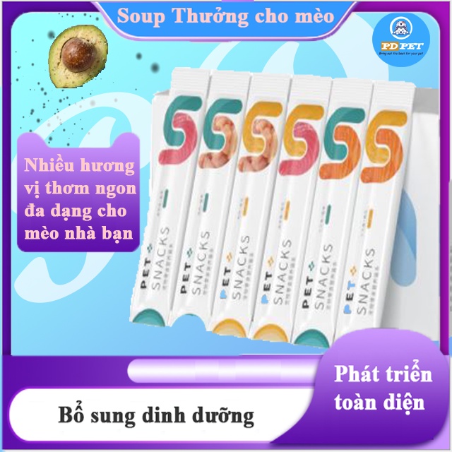 Súp thưởng PET SNACK cho mèo, thú cưng - Đồ ăn vặt cao cấp dinh dưỡng tiện lợi