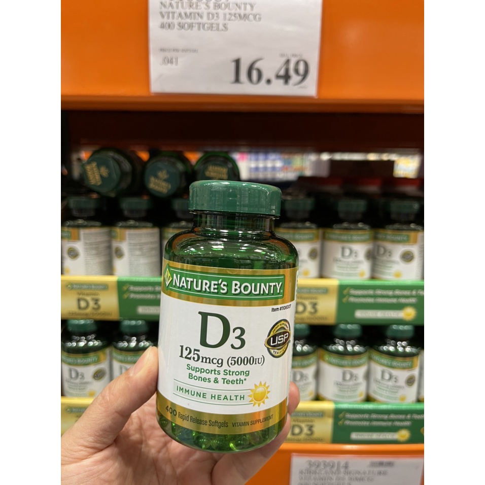 BỔ SUNG VITAMIN D3 NATURE'S BOUNTY CỦA MỸ