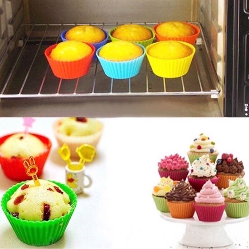 Khuôn làm bánh cupcake, muffin, cup silicon nhiều màu, nhiều mẫu