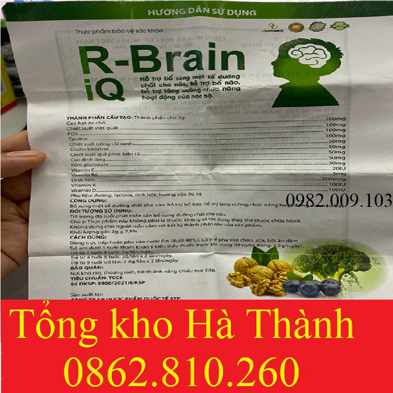 Cốm Sữa R-Brain IQ - Bổ Sung DHA, Các Vitamin Hỗ Trợ Phát Triển Não Bộ Cho Trẻ - Hộp 20 Gói