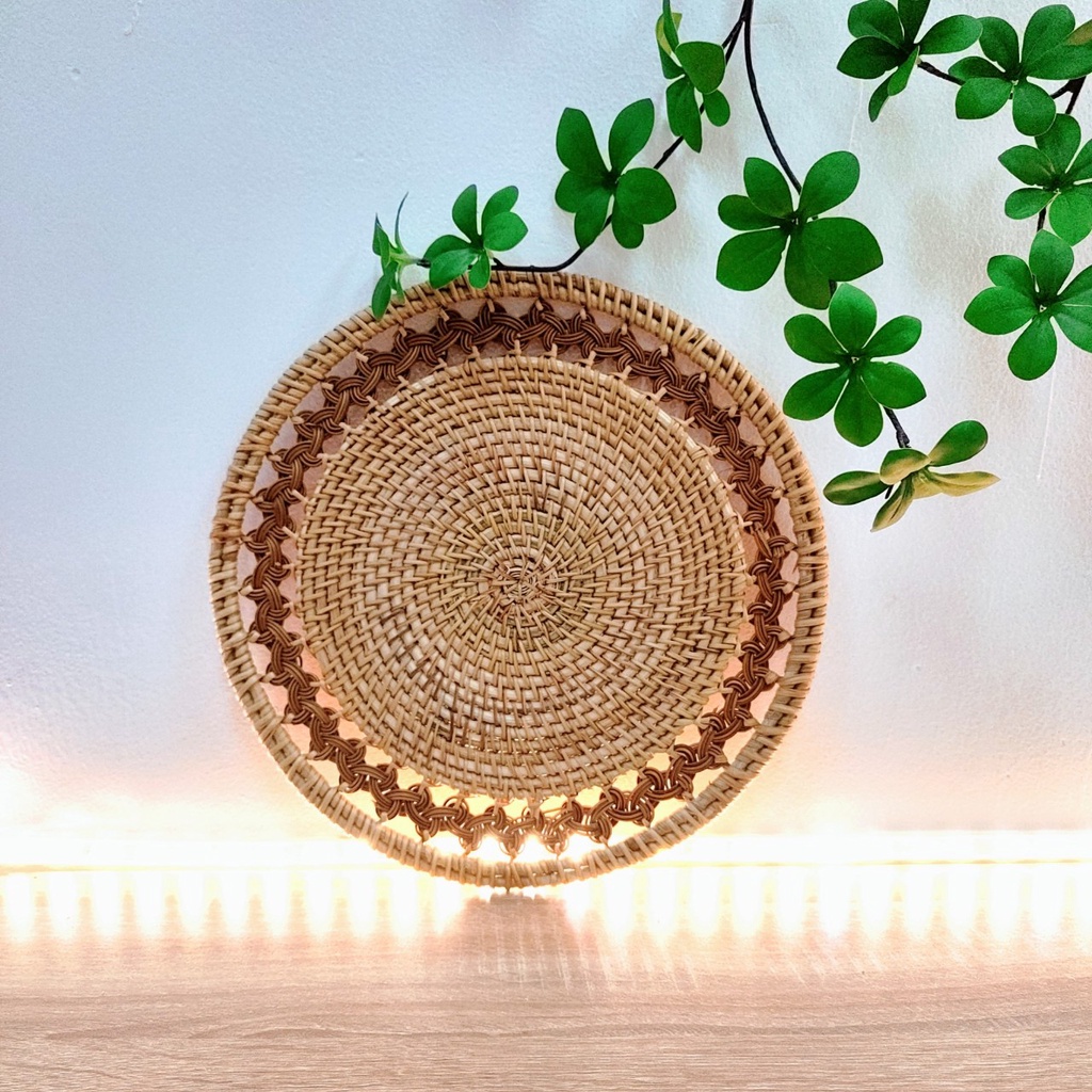 Lót ly đan họa tiết BEMIAO, lót ly răng cưa, lót cốc, lót đựng đồ đa năng decor nhà cửa hàng thủ công mỹ nghệ