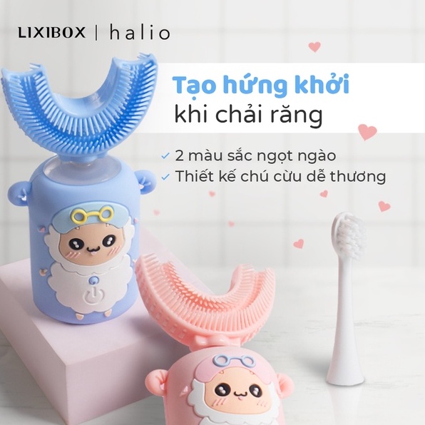 Combo Gia Đình - 1 Bàn Chải Điện Chữ U Cho Bé và 2 Bàn chải điện Halio PRO