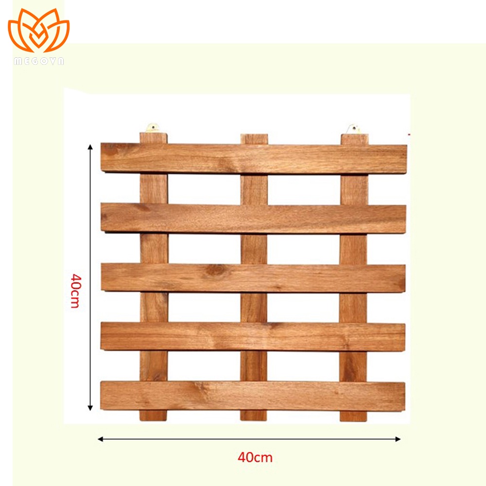 Kệ gỗ treo tường ban công treo hoa, chậu cây, kệ trang trí MEGOVN, giá gỗ thông treo tường trang trí ban công