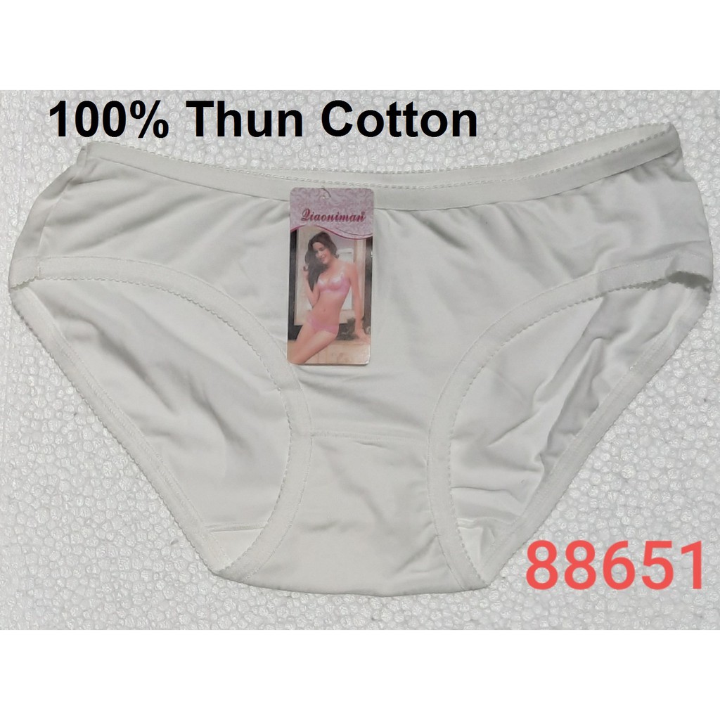 [màu trắng] 10 cái Quần lót nữ Thái Lan 100% Thun Cotton mềm mịn thoáng mát