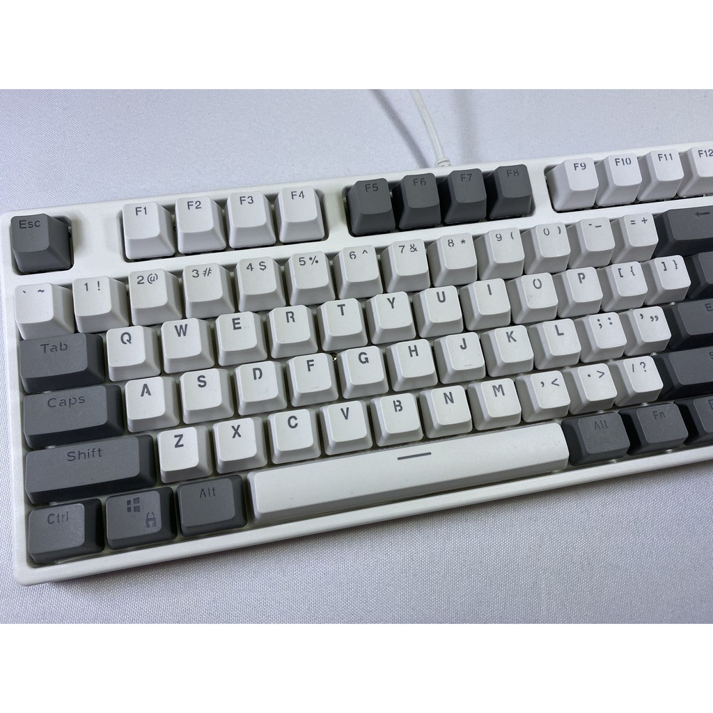 Keycaps màu trắng xám, 87 Phím PBT Bàn phím cơ Keycaps Bàn phím cơ Double Backlit Word Màu trong suốt Phím chơi game dành cho Bàn phím bố cục Hoa Kỳ cho Cherry MX
