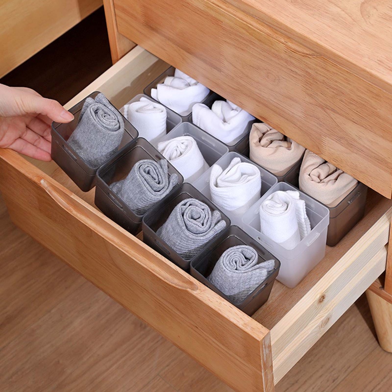 Set 2 Hộp Đựng Đồ Lót Nhiều Ngăn Tiện Lợi