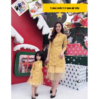 set áo dài thiết kế cho mẹ và bé
siêu dễ thương 💝