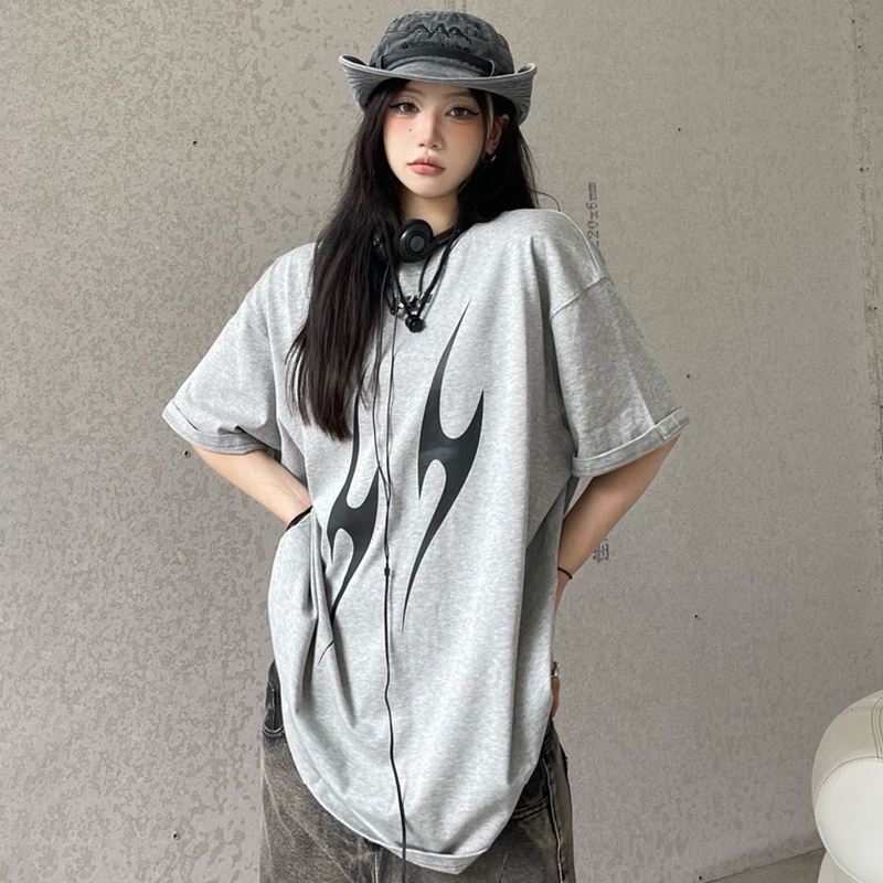 NRVP Áo thun cổ tròn tay ngắn oversize thời trang Hàn Quốc 2022 cho nữ