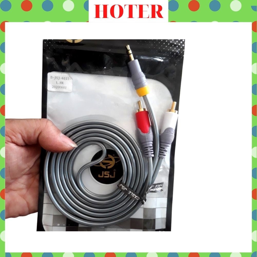 Dây AV 1 đầu 3.5mm ra 2 đầu bông sen