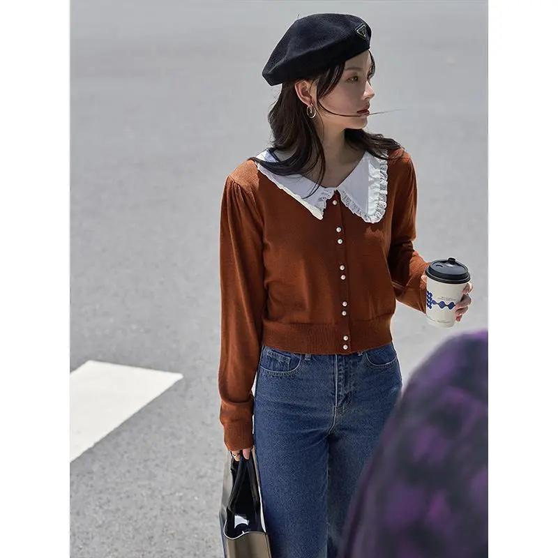 HÀNG CÓ SẴN_601. ÁO LEN CỔ LÁ THANH LỊCH DỄ THƯƠNG