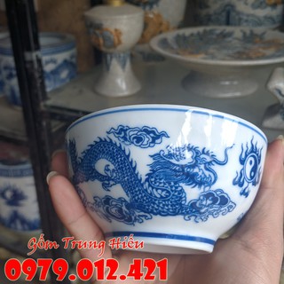 Bộ 6 Bát thờ Bát Tràng rồng phượng đường kính 11cm