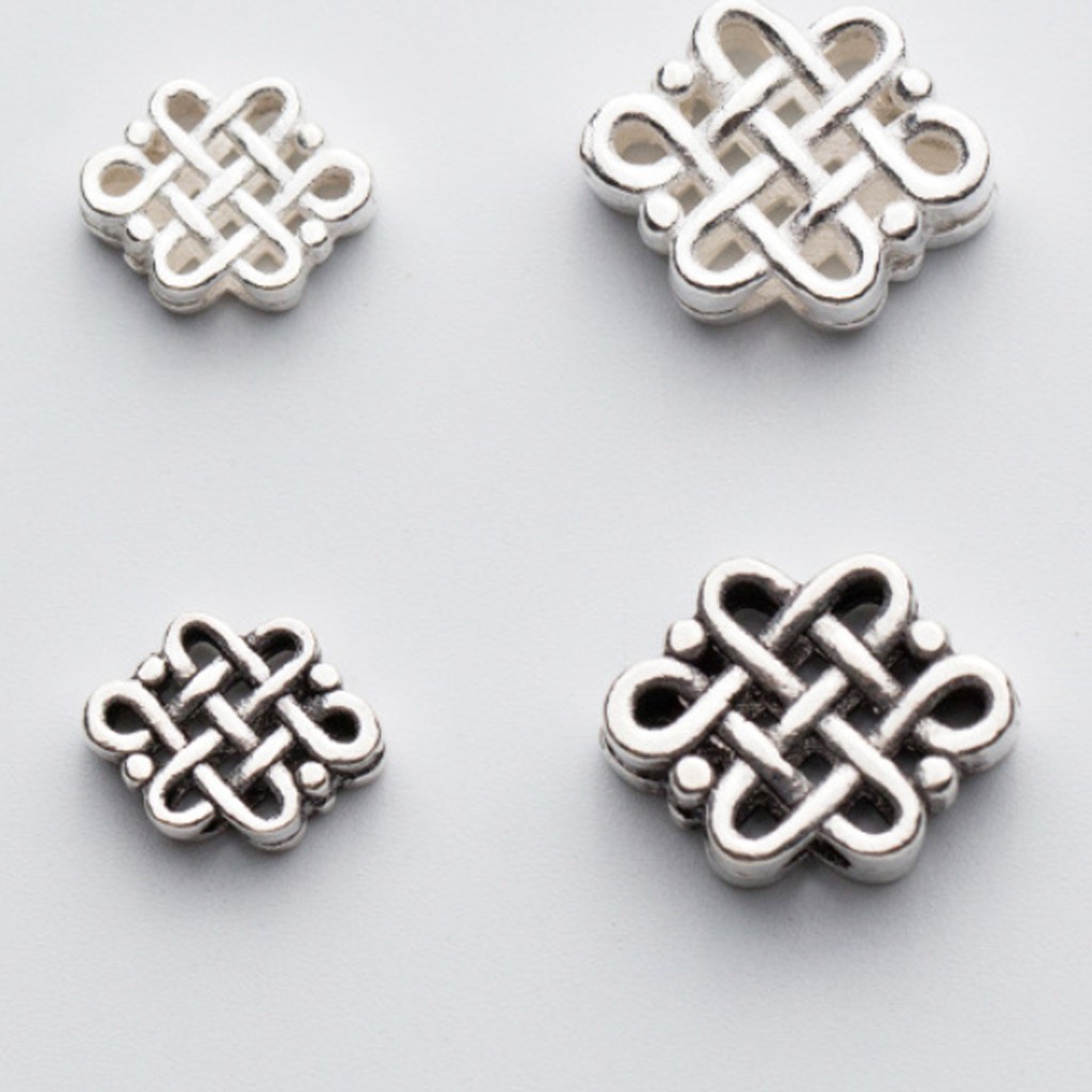 Charm bạc nút đĩa điệm nhỏ bạc thái 925