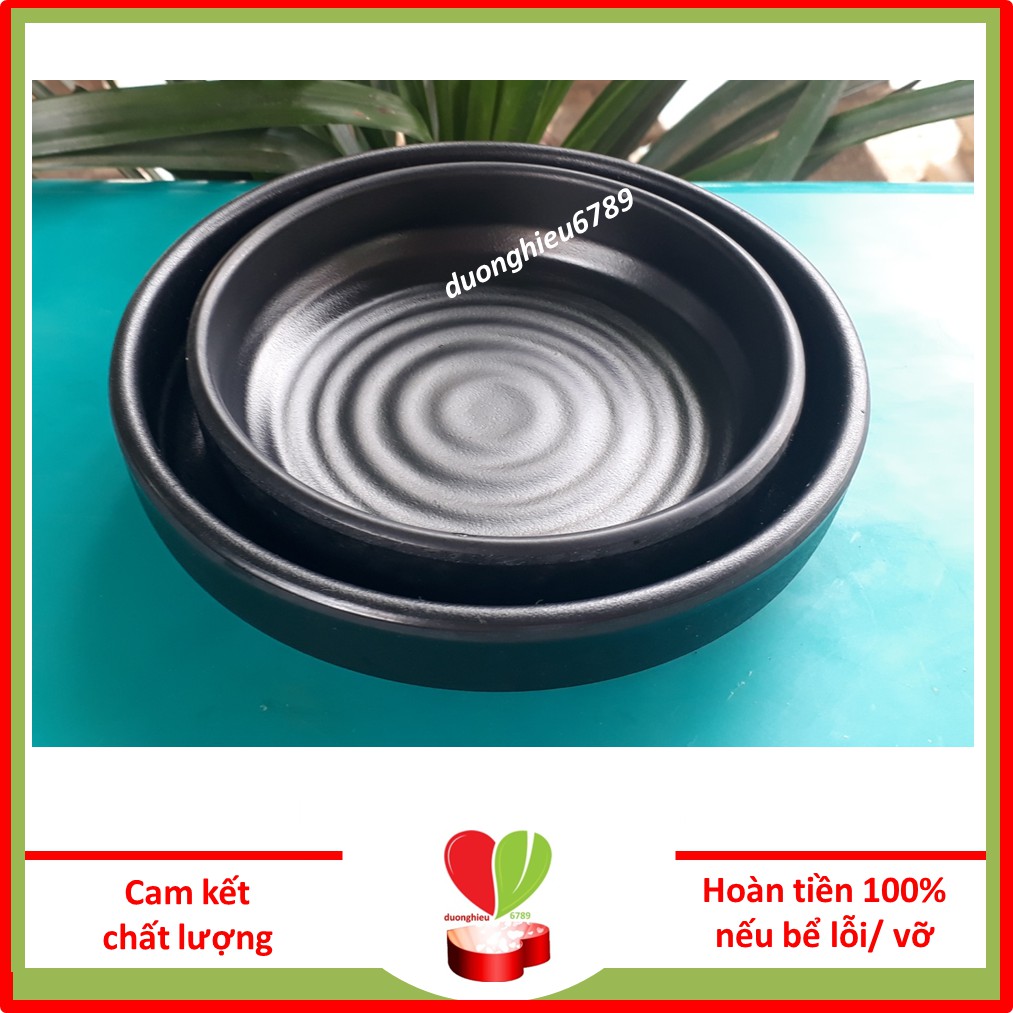 [100% Melamine] Đĩa Nhựa Phíp Dáng Tròn, Dĩa Lòng Sâu Vân Nhám - Duonghieu6789