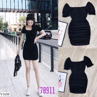 ĐẦM BODY SEXY ĐAN DÂY LƯNG, TAY PHỒNG (KÈM ẢNH THẬT)