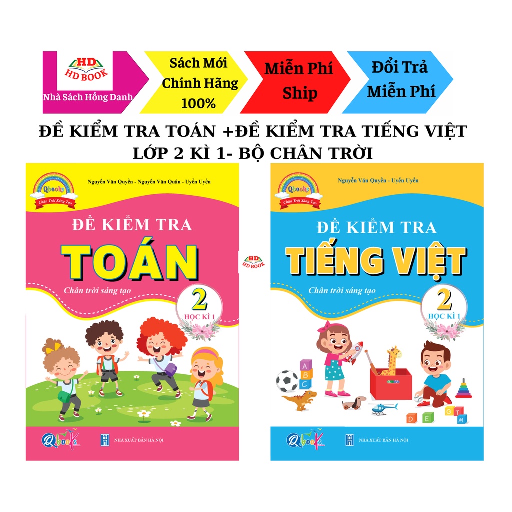 Sách - Combo Đề Kiểm Tra Toán và Tiếng Việt Lớp 2 - Chân trời sáng tạo - Học Kì 1
