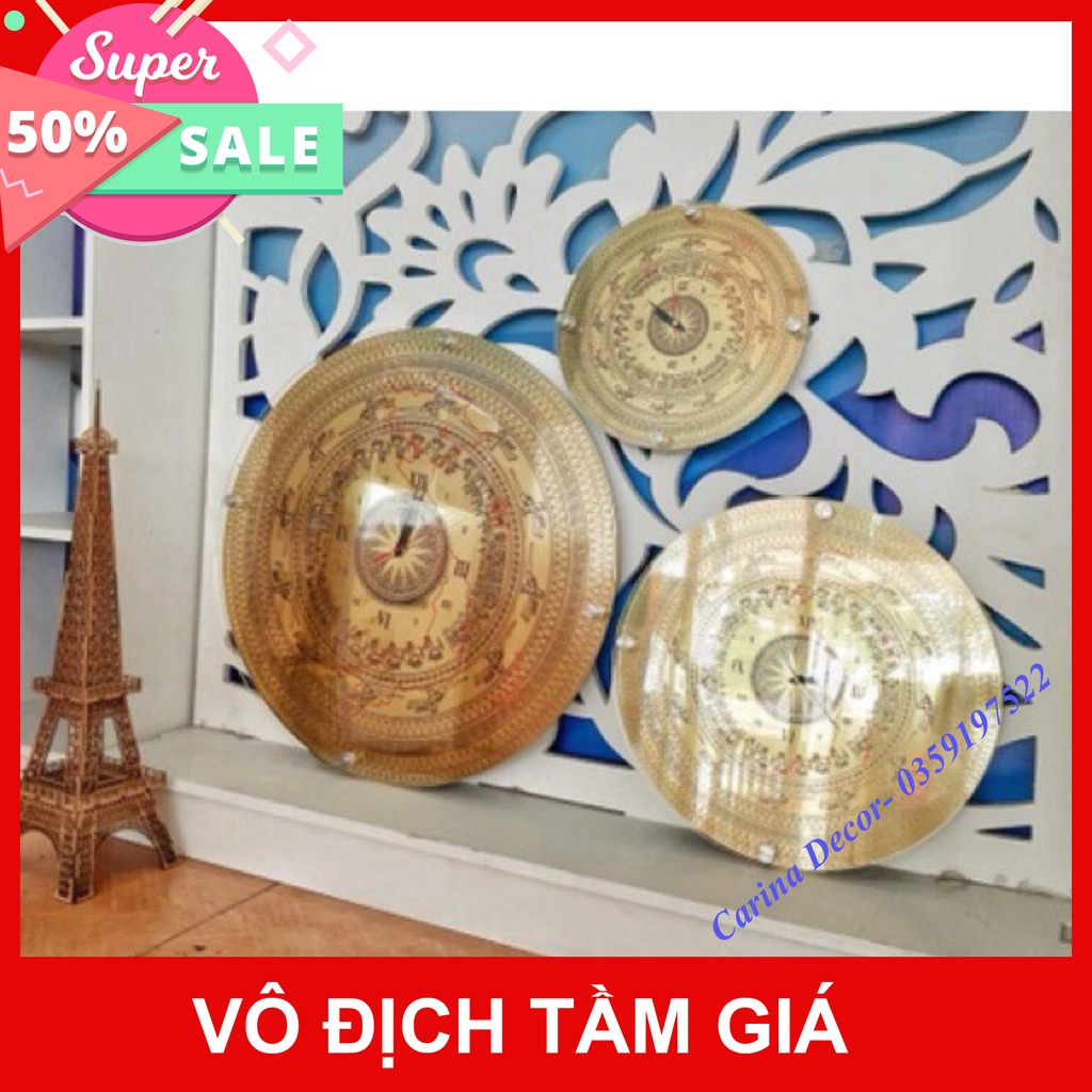 Tranh ghép treo tường- Đồng hồ gỗ handmade treo tường trang trí F09