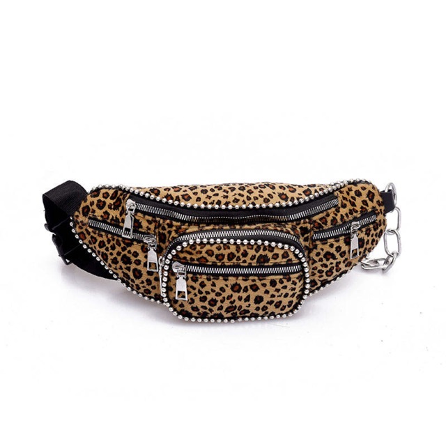 Túi bao tử đeo chéo bum bag da báo