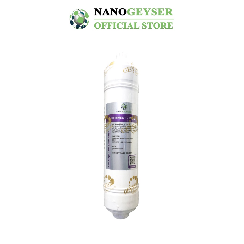 Bộ 3 lõi đúc máy lọc nước 123 dùng cho máy RO lõi đúc, Lõi Sediment 5MCR, Pre Carbon, Sediment 1MCR Nano Geyser