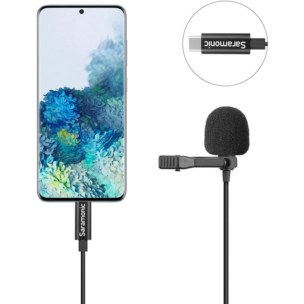 Saramonic LavMicro U3A - Micro Thu Âm Cổng Type - C Dùng Cho Điện Thoại Android - Hàng Chính Hãng/Bảo Hành 12 Tháng