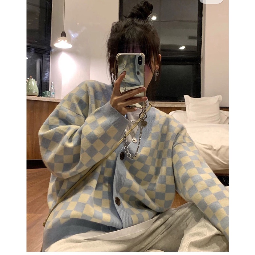 Áo khoác cardigan tay dài/ sát nách cổ chữ V phong cách Hàn Quốc thời trang dành cho nữ
