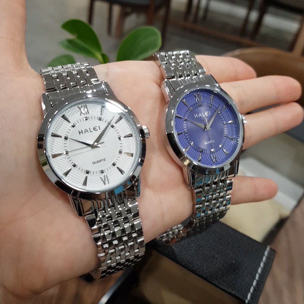 Đồng hồ nam Halei dây thép lụa bạc cao cấp chính hãng TONY WATCH 68 | BigBuy360 - bigbuy360.vn