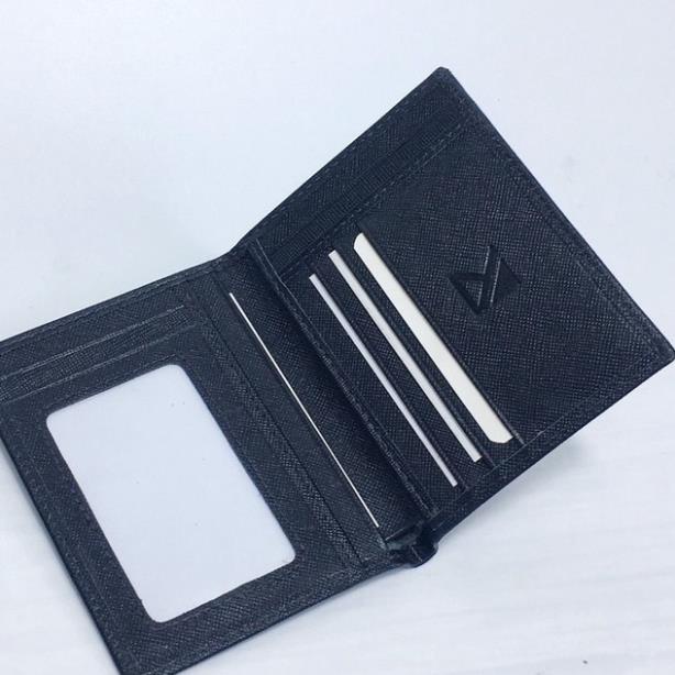 Ví Nam Da Bò Saffiano Nhỏ Gọn Đựng Card Feasty Đẳng Cấp, Bóp Nam Da Thật Chống Nước,Xước Có Hộp Đựng - V105 Xịn
