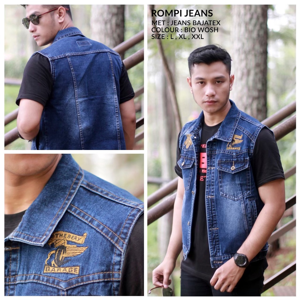 Áo Khoác Quần Jean ROMPI Nam DENIM SIZE L XL XXL