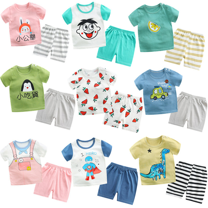 Set Áo Thun Tay Ngắn Và Quần Short Dễ Thương Cho Bé Trai