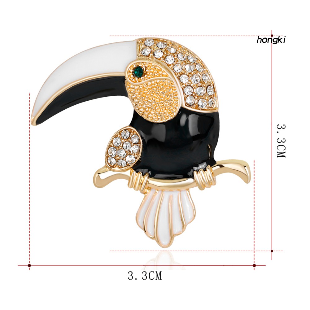 Ghim Cài Áo Hình Chú Vẹt Đính Kim Cương Giả Thời Trang Cho Nữ