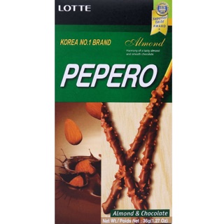 Bánh que Lotte Pepero hạnh nhân 36g