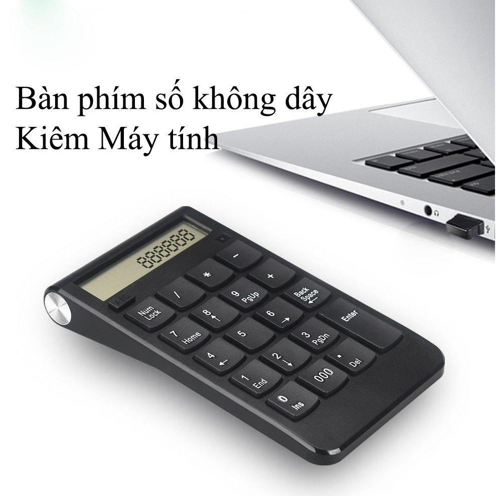 Bàn phím số rời không dây kiêm máy tính 2 chức năng cho máy tính, Laptop có thể sạc lại mã NMD535 Mều shop