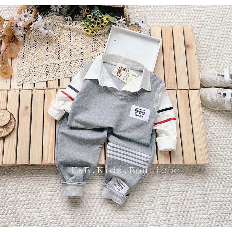 Sét bộ công tử 3 chi tiết cho bé 10-18kg