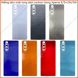 Miếng dán mặt lưng kèm cam skin carbon sony xperia 5 / 5+ / 5 ii / 5 iii