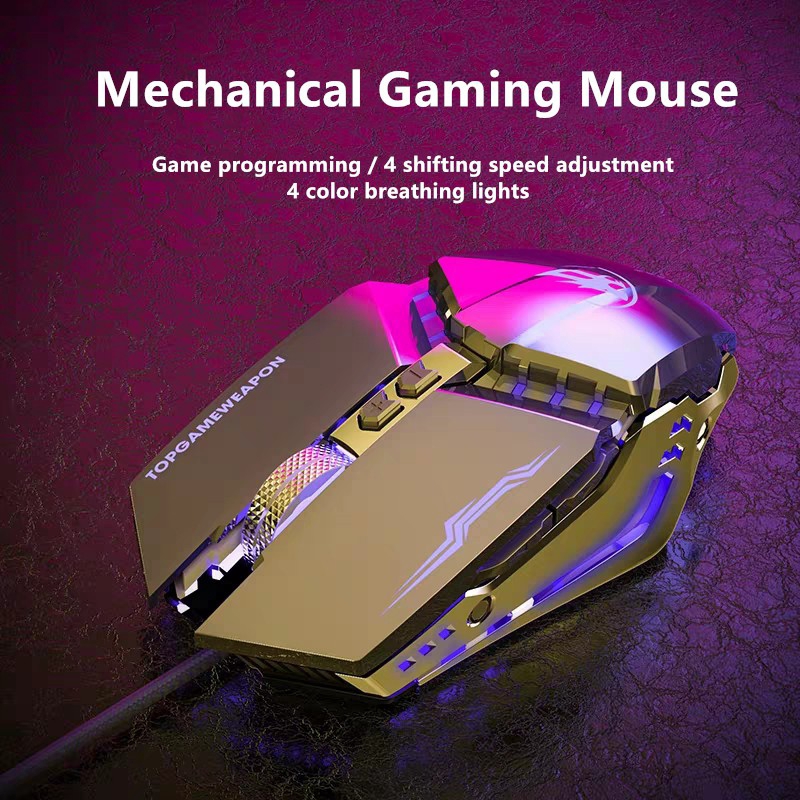 Chuột cơ chơi game 4800DPI 6 nút có đèn LED 4 màu & dây USB | WebRaoVat - webraovat.net.vn