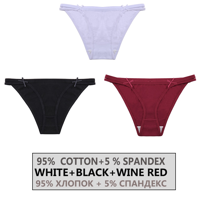 Set 3 Quần Lót FINETOO Bằng Cotton Lưng Thấp Với Kích Thước M-XL Gợi Cảm Dành Cho Nữ | BigBuy360 - bigbuy360.vn