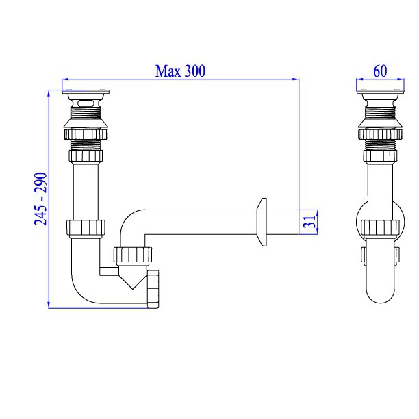 Bộ xả nhấn LV04 dùng cho lavabo rửa mặt