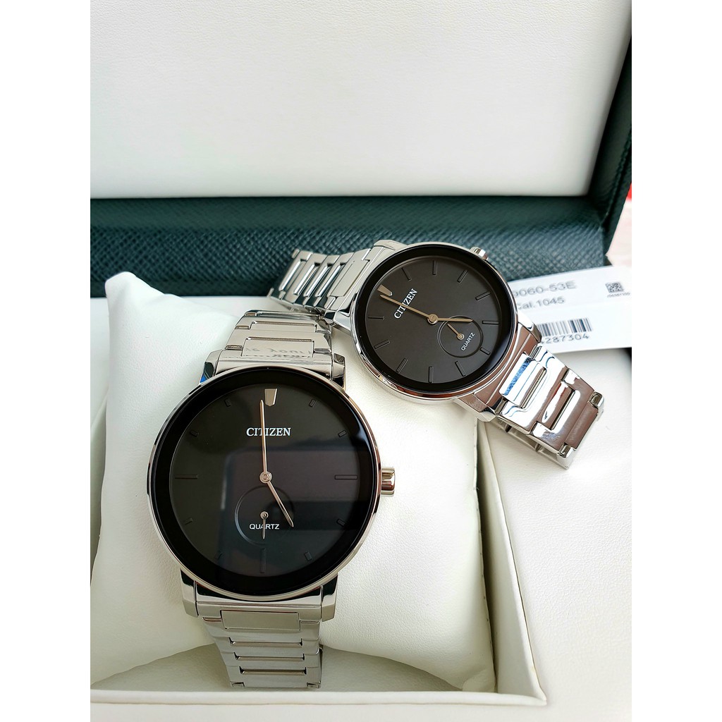 Đồng hồ đôi Citizen BE9180-52E Nam & EQ9060-53E Nữ - Máy Quartz Pin
