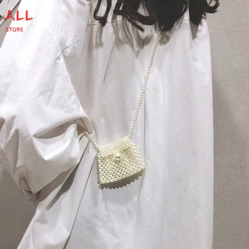 Túi xách đeo chéo kết hạt ngọc trai giả thanh lịch cho nữ | BigBuy360 - bigbuy360.vn