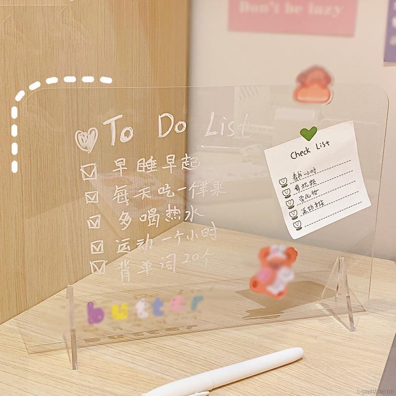 Bảng ghi chú bằng acrylic trong suốt thiết kế đơn giản cho học sinh