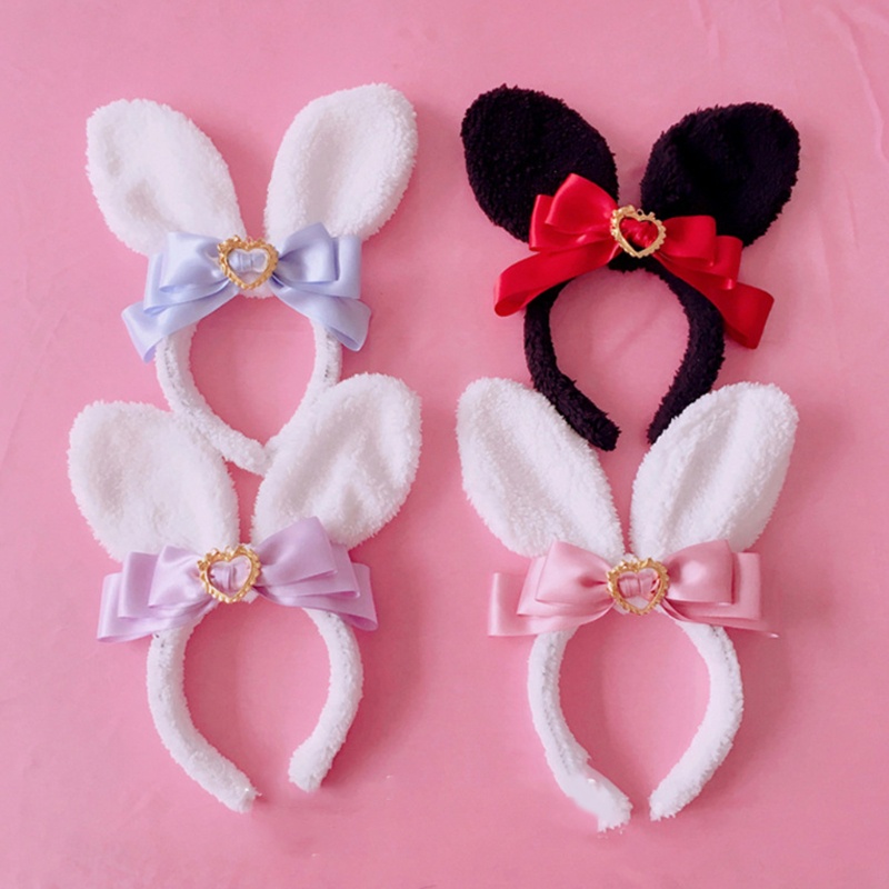 Băng Đô Tai Thỏ Lông Xù Đáng Yêu Dành Cho Nữ