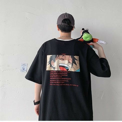 Áo thun tay lỡ form rộng in họa tiết hoạt hình Luffy 1997 - phông Unisex nam nữ đều mặc được
