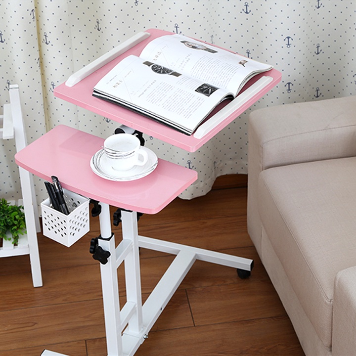 Bàn máy tính, bàn gỗ ngồi làm việc với ghế, sofa, ngồi giường có bánh xe, có điều chỉnh chiều cao dễ dàng Droolo House