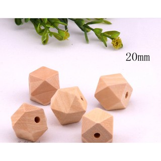 4 hạt gỗ đa giác đủ size 10-30mm