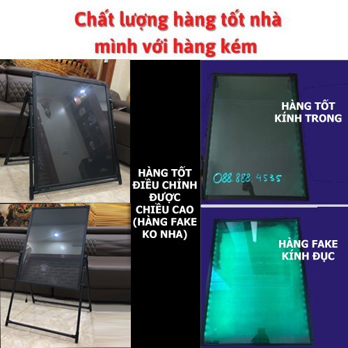 [Free Ship] - Bảng Led Huỳnh Quang, Bảng Viết Dạ Quang 60x80cm ( Tặng kèm chân giá + 10 bút + Điều khiển + khăn lau)
