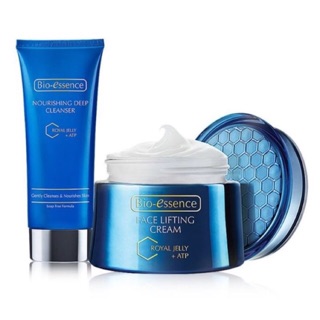 COMBO KEM NÂNG CƠ MẶT 40g + SỮA RỬA MẶT 100g BIO-ESSENCE SỮA ONG CHÚA + ATP