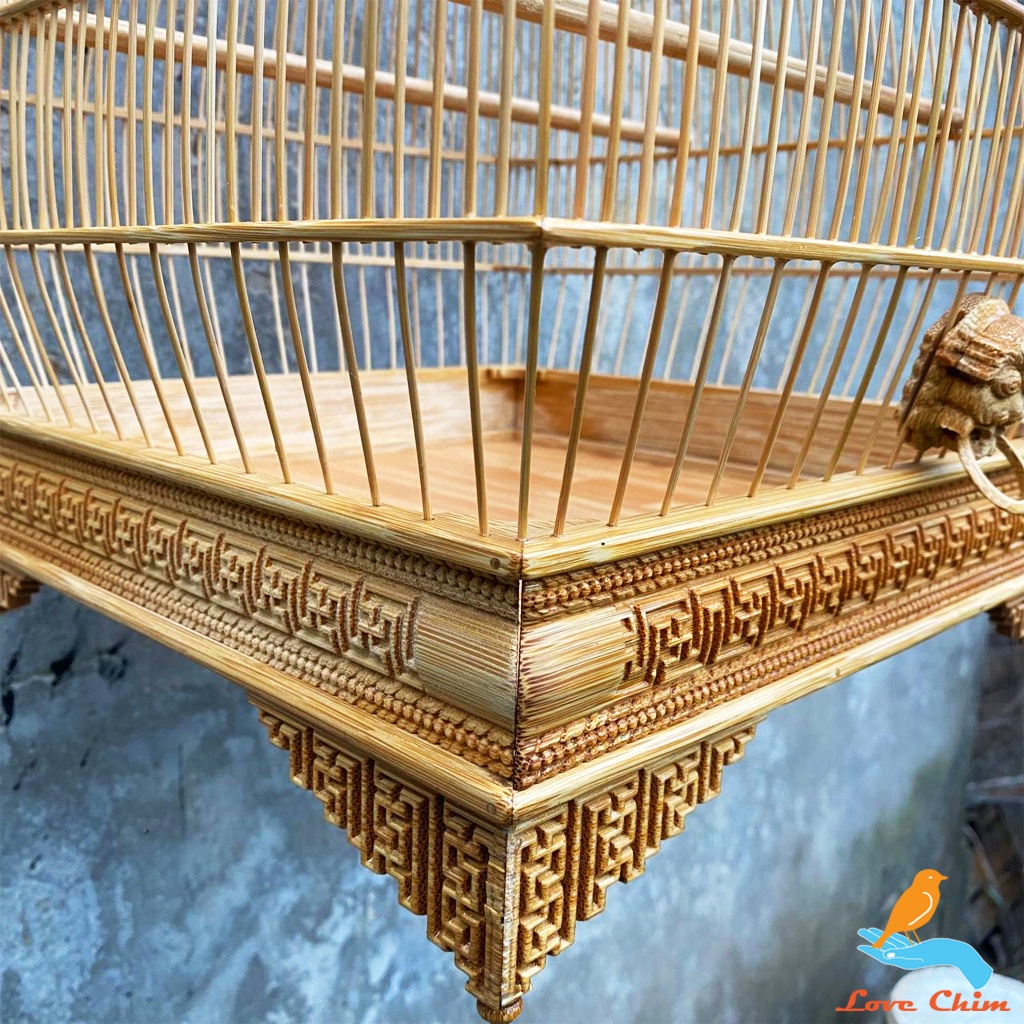 Lồng chim Chào Mào đẹp ,Lồng sing Chào Mào đẹp, Lồng Chào Mào vuông tre già LOVECHIM
