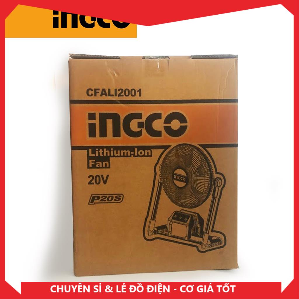 INGCO CFALI2001 Quạt để bàn dùng pin 20V &amp; điện Ingco loại 30cm Không kèm pin và sạc