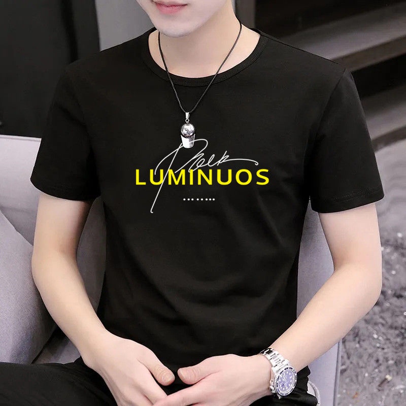 Large size men's short sleeve T-shirt male teenagers students trend T-shirt half sleeve base coat men's clothes